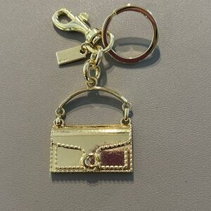 COACH Goldtone Purse Charm Keychain